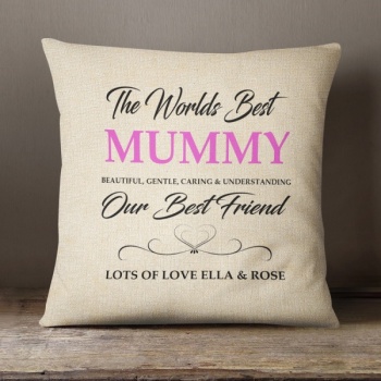 Luxury Personalised Cushion - Inner Pad Included - Worlds best Mummy